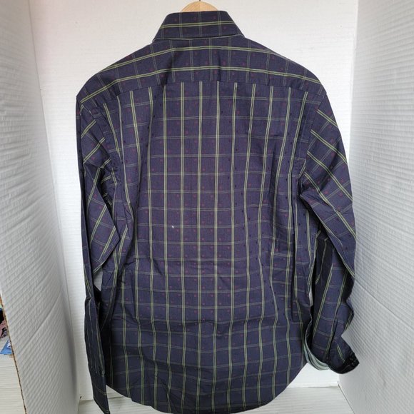 Thomas Dean Green and Blue Plaid Casual Button Down Shirt - Picture 10 of 13